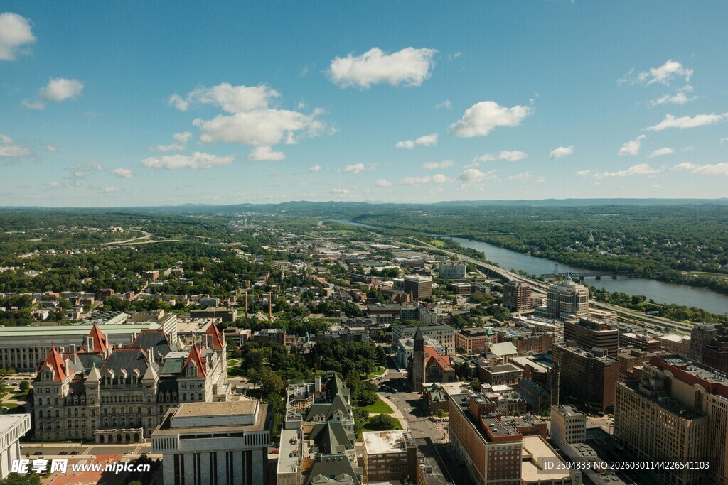 城市风光俯瞰图