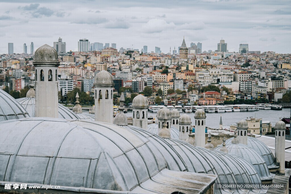 城市屋顶景观俯瞰