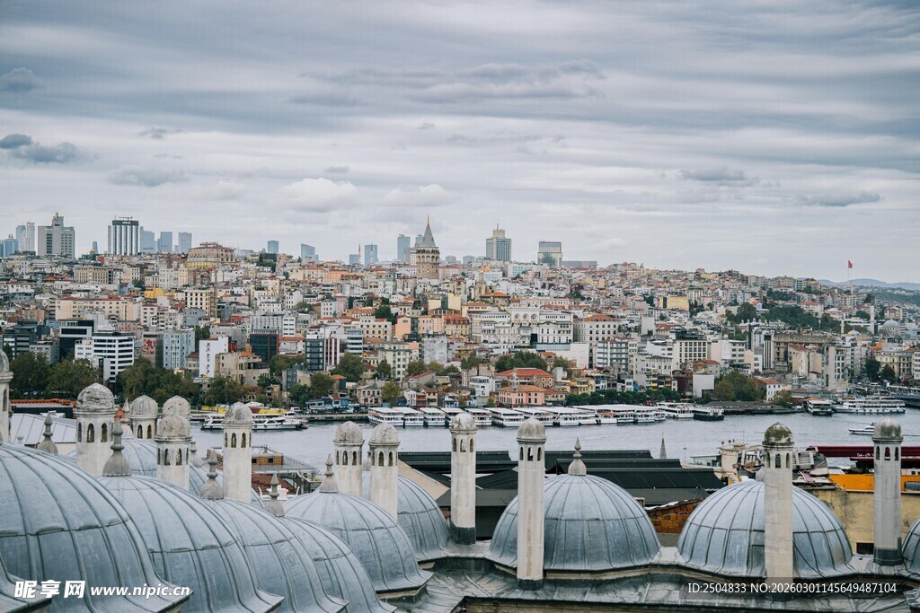 城市穹顶景观俯瞰