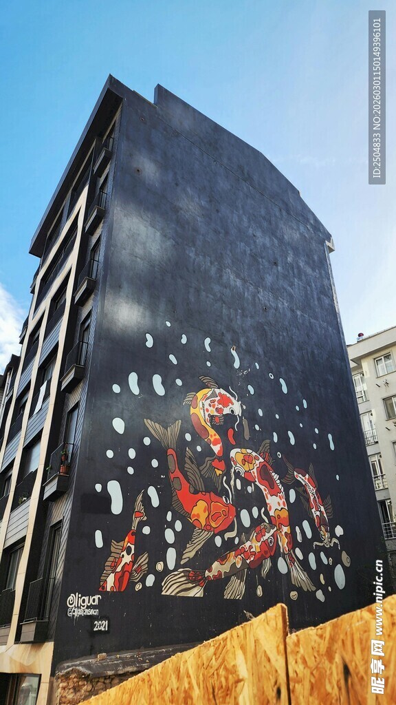 创意涂鸦外墙建筑景观