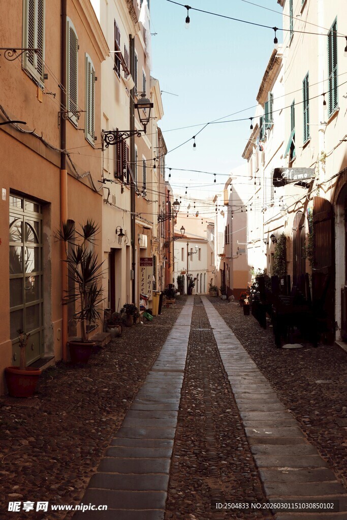  洲小镇宁静街道景象