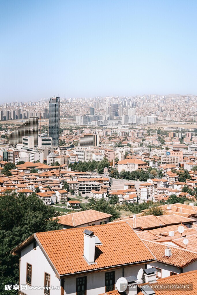 城市屋顶远眺城市景观