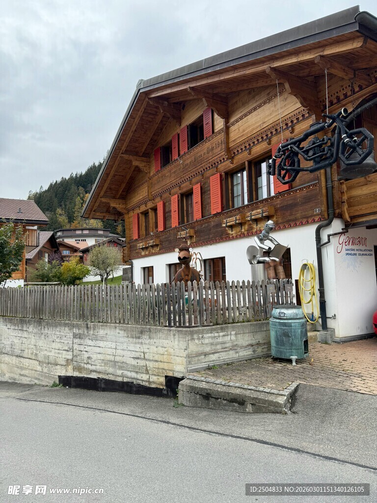 瑞士乡村木屋建筑景观