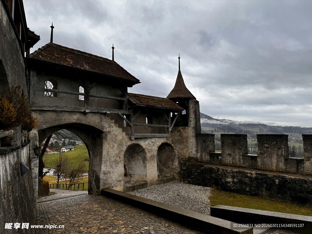 古老城堡的神秘建筑景观