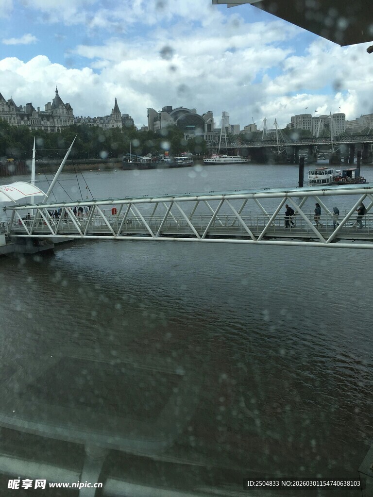 伦敦泰晤士河上的桥梁景观