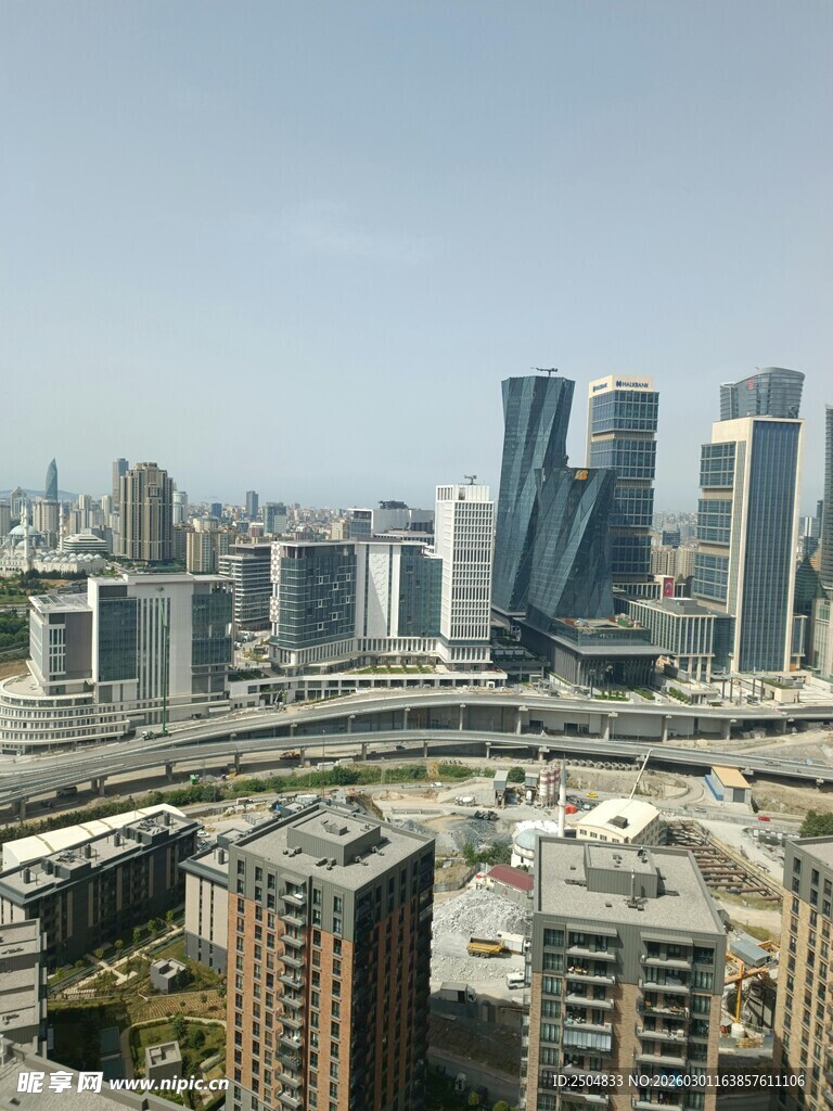 俯瞰现代都市高楼景观