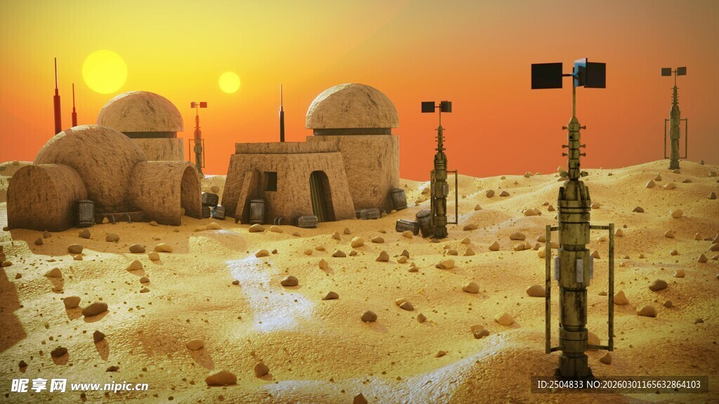  漠中的未来感建筑景观