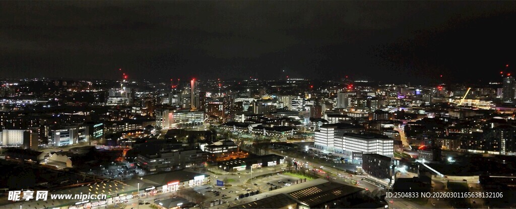 城市璀璨夜景俯瞰图