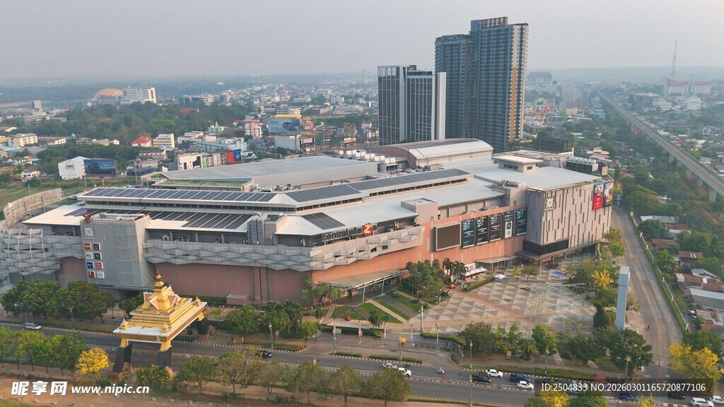 城市商业建筑群俯瞰