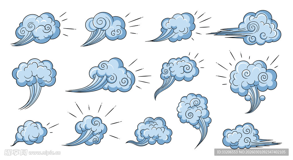手绘云朵图案
