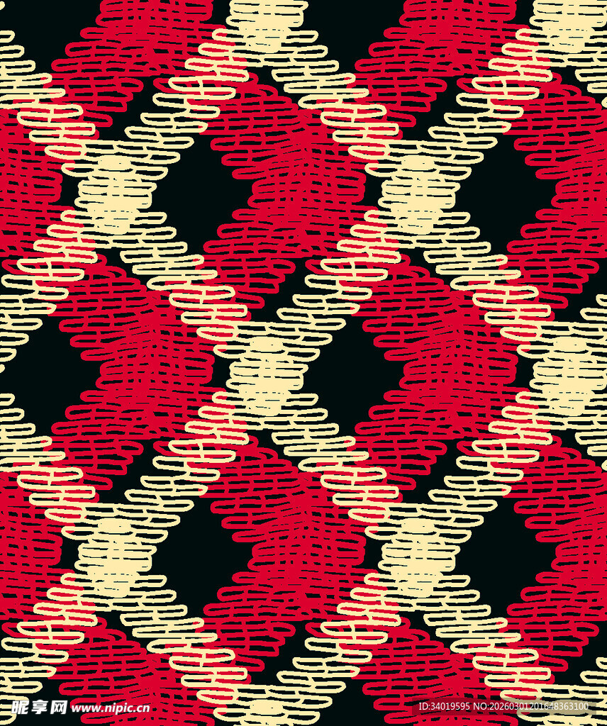 红黑格纹针织图案