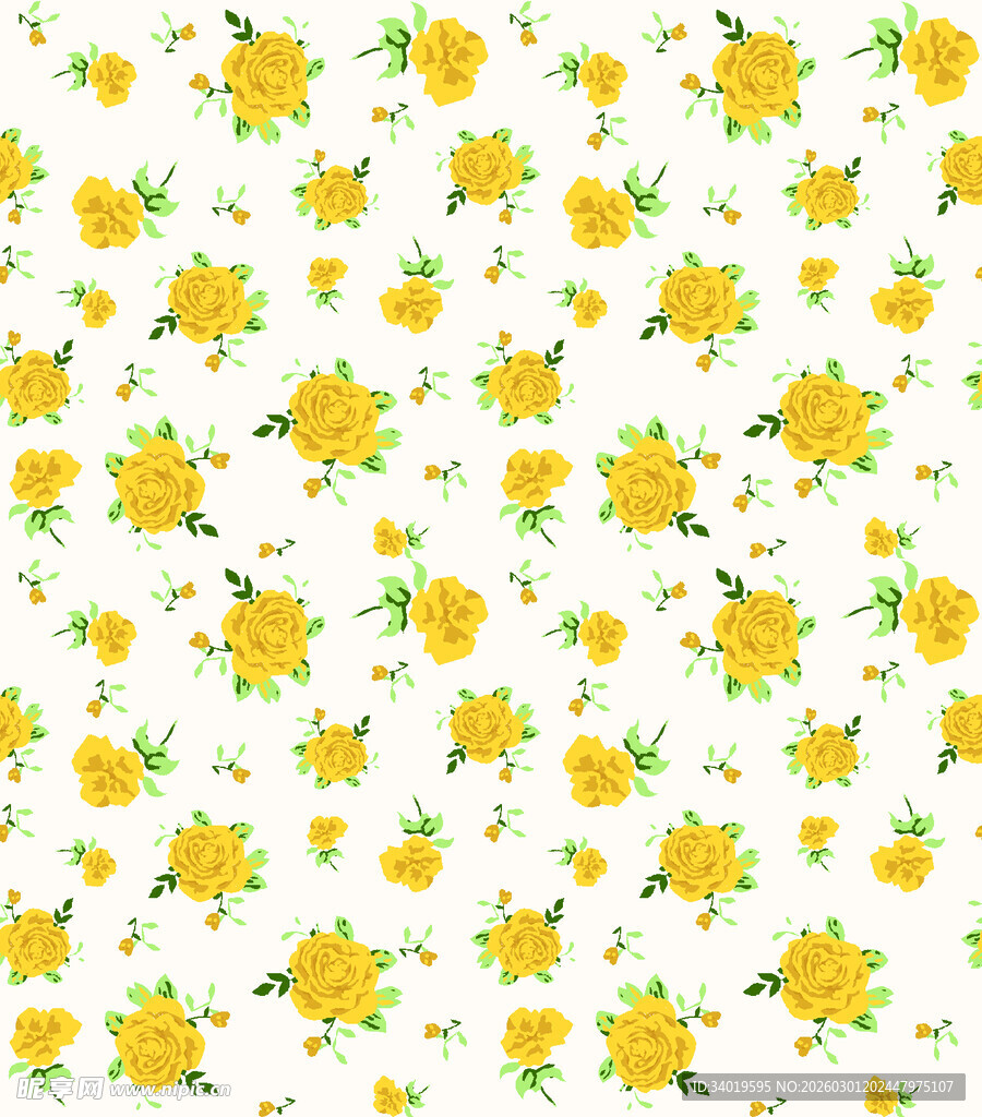 黄色小花无缝图案背景