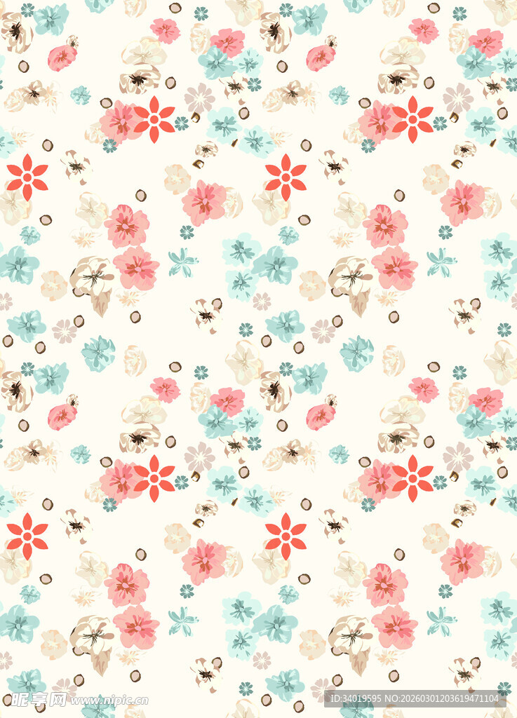 清新碎花图案背景