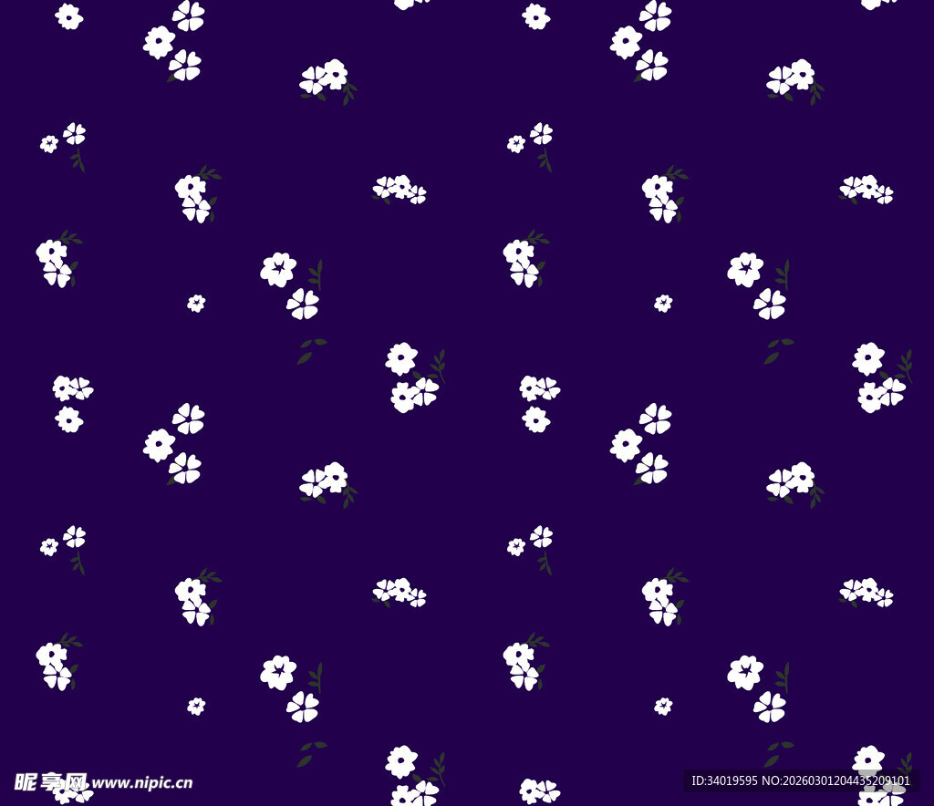 深蓝色底白色碎花图案