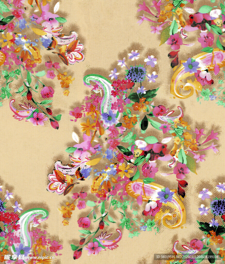 多彩花卉图案装饰设计