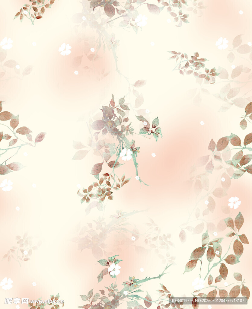 淡粉色花卉纹理背景图案