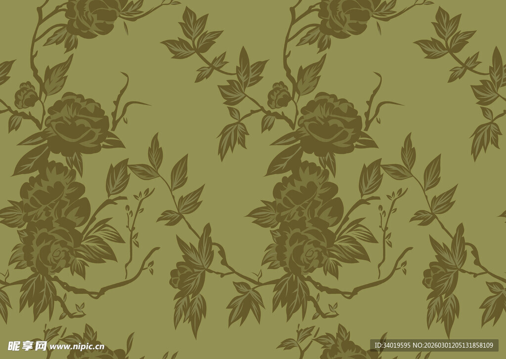 复古花卉纹理背景图案