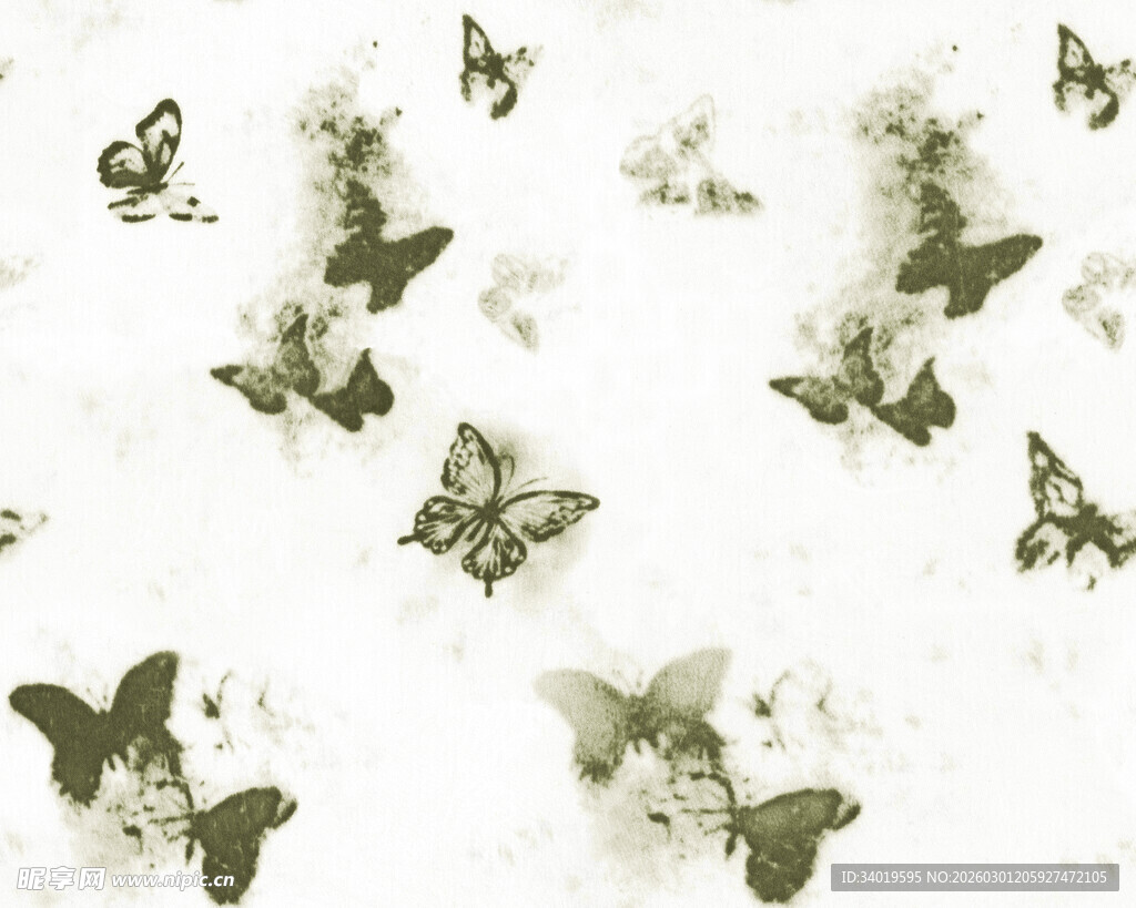 飞舞蝴蝶的梦幻图案