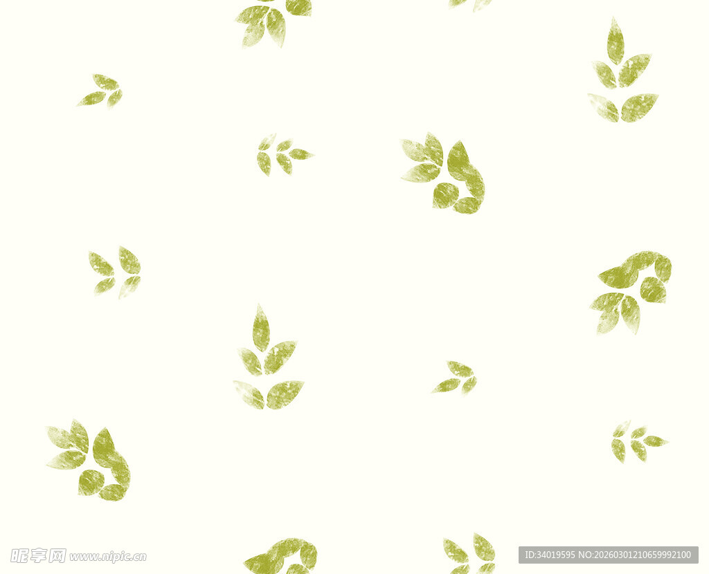 清新绿叶图案背景纹理