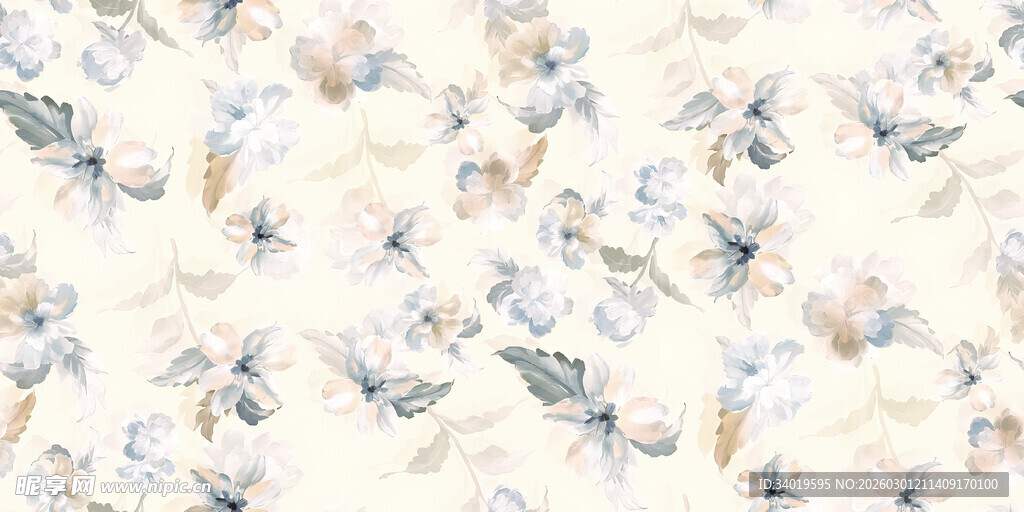 淡雅花卉图案背景纹理