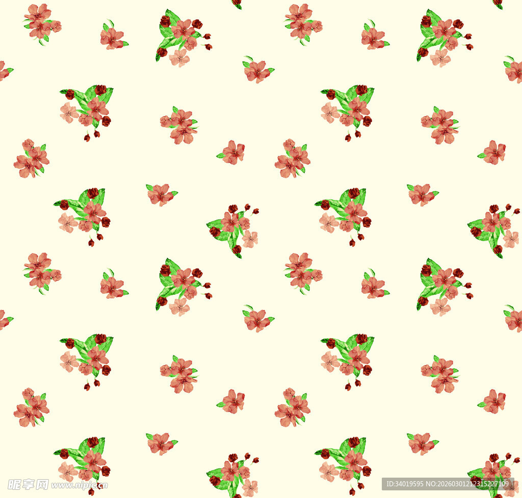 花卉小鸟图案的精美背景