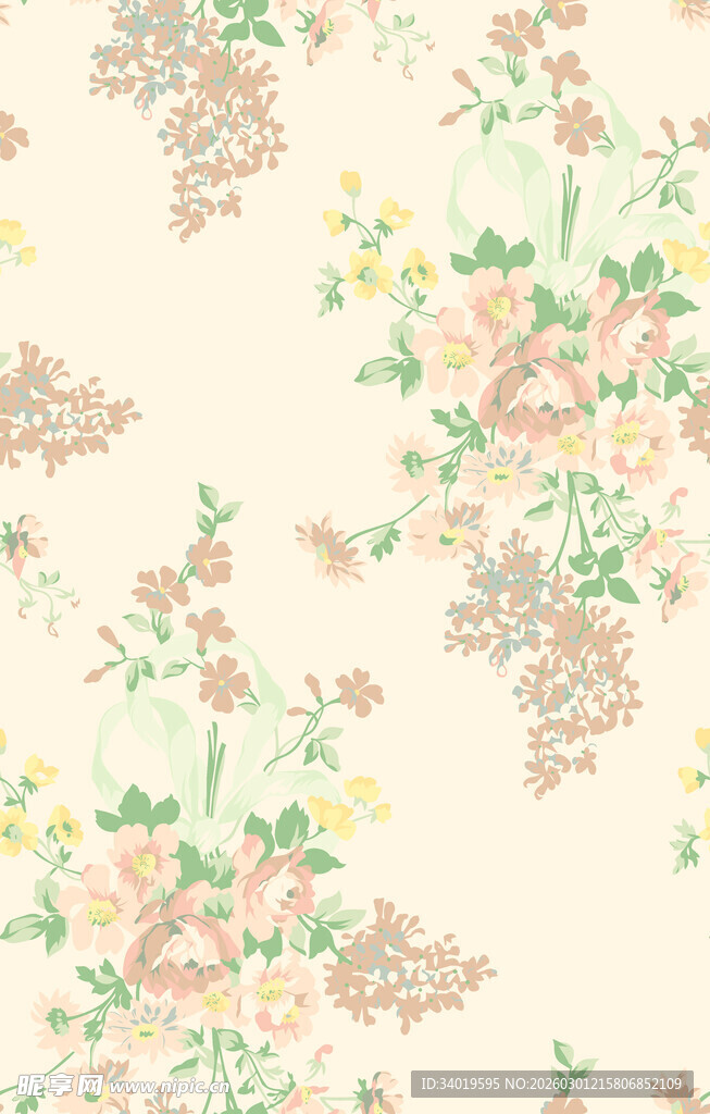 复古花卉图案背景