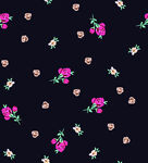 黑色底花卉图案印花