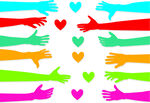 手与爱心图案