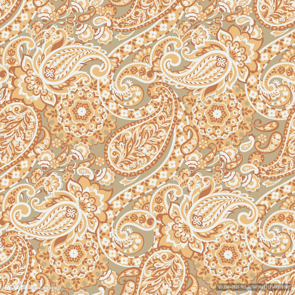 复古佩斯利花纹图案背景