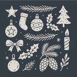 圣诞装饰手绘元素