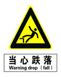 当心跌落警示标志