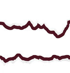 深红色波浪线条装饰元素