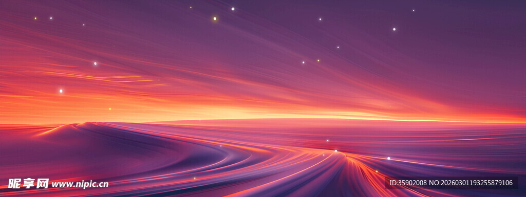 梦幻星空下的绚丽大地