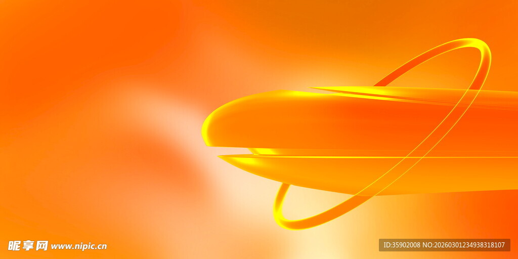 橙色胶囊悬浮特效画面