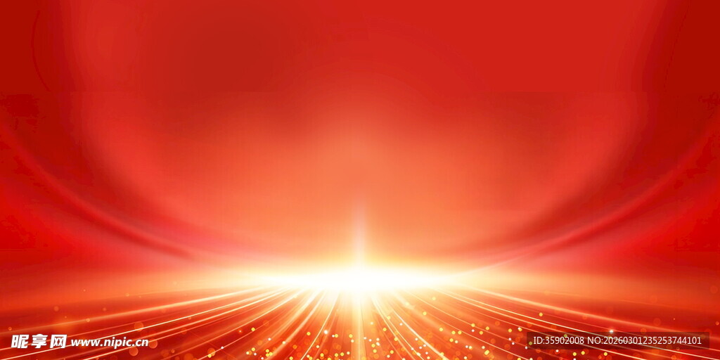 红色炫光科技背景图