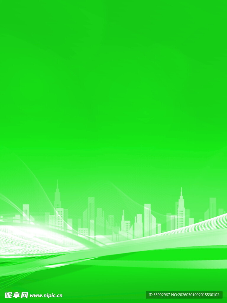 绿色城市天际线背景图