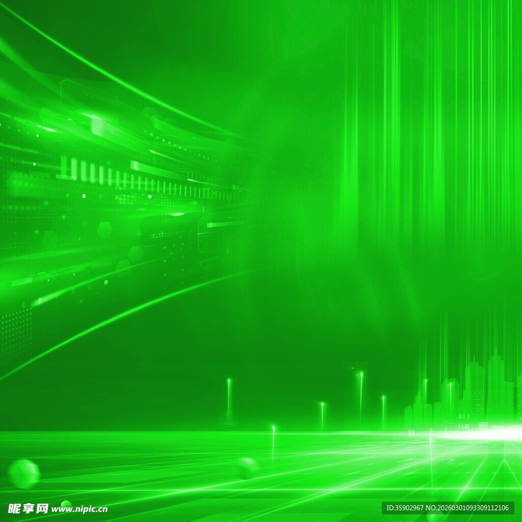 绿色科技动感光线背景图