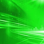 绿色动感线条科技背景图