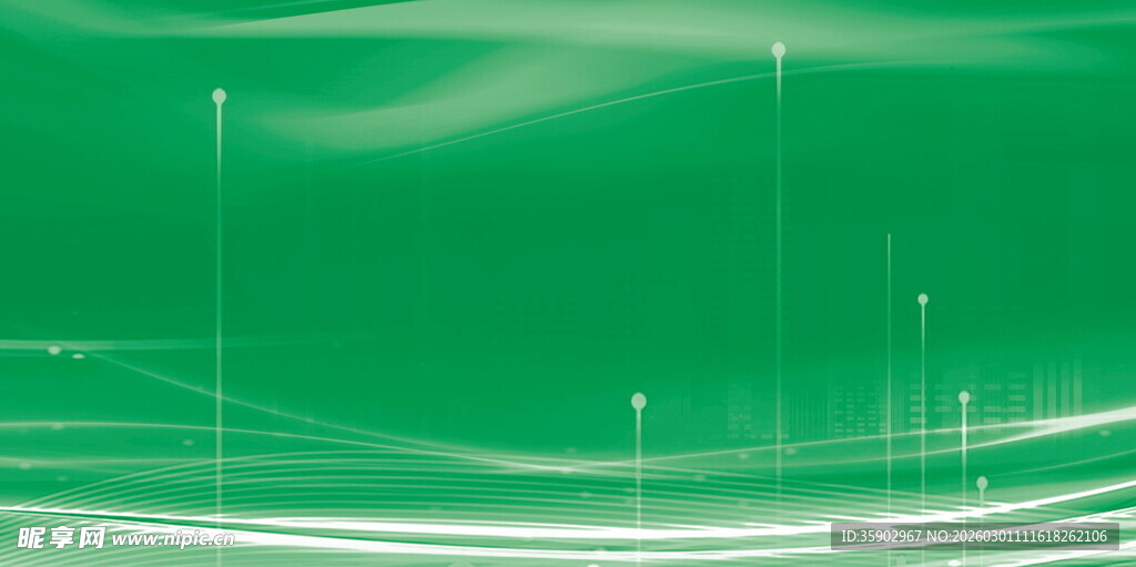 绿色渐变流动线条背景