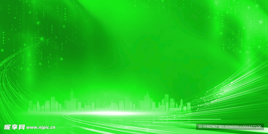 梦幻绿色光效背景图