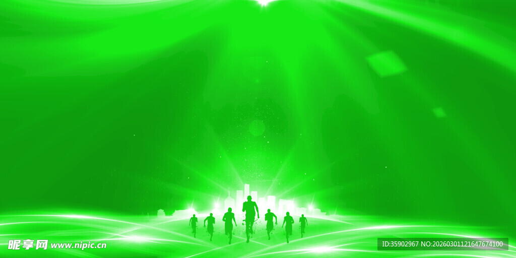 绿色舞台灯光下的表演者
