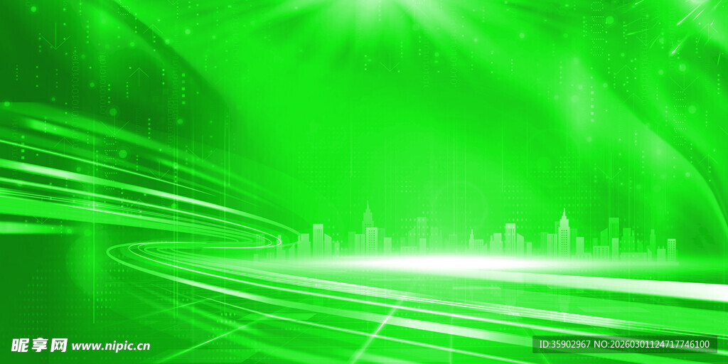 绿色动感光线背景图