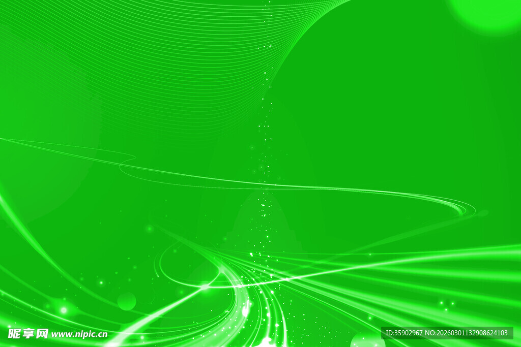 绿色动感线条抽象背景图