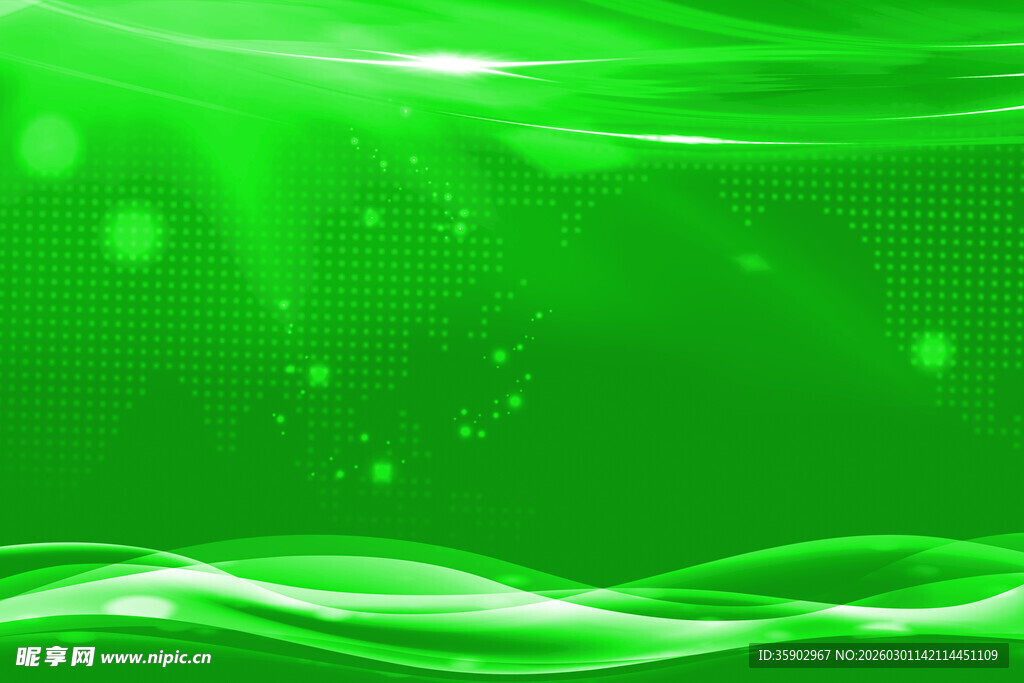 绿色动感波光背景图
