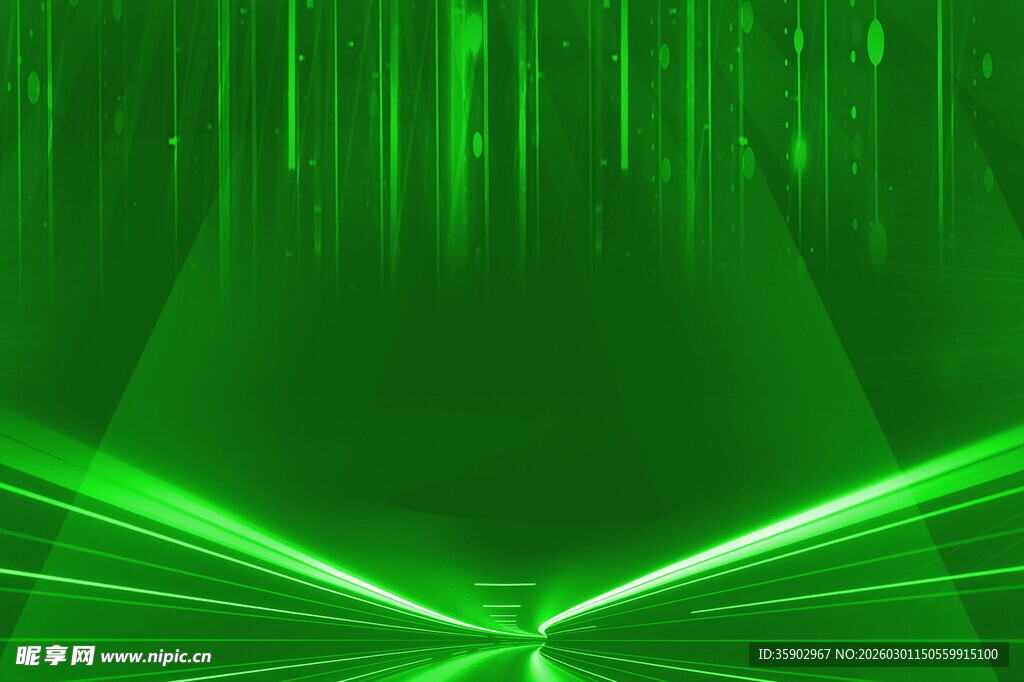 炫酷绿色科技光线背景