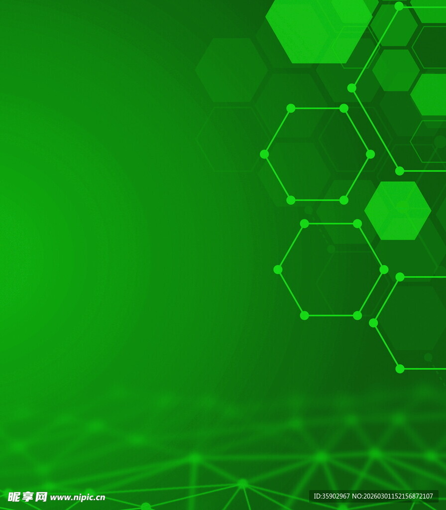 绿色科技风几何背景图案