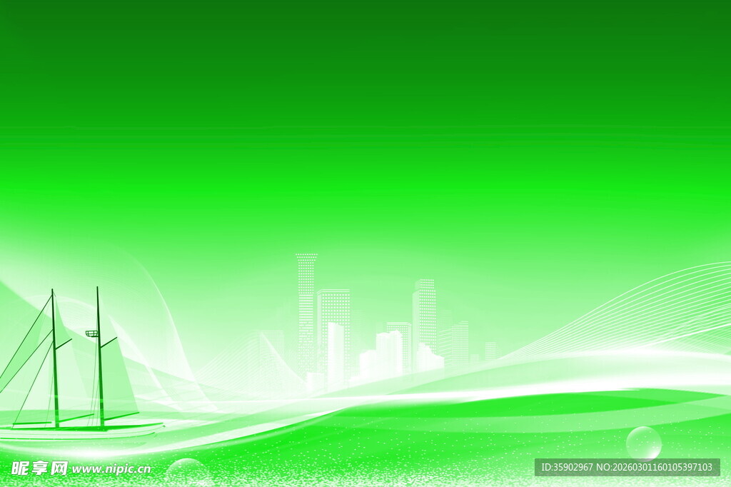 绿色环保风力发电景观