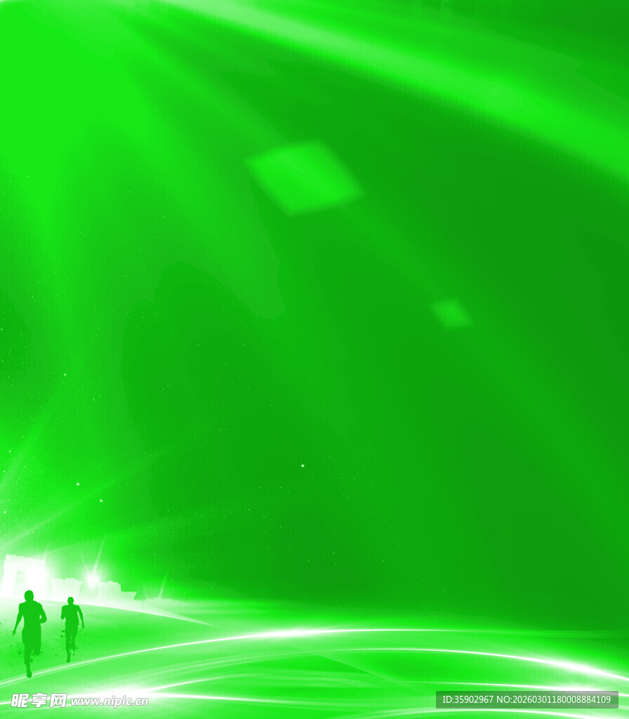 梦幻绿色光影背景画面