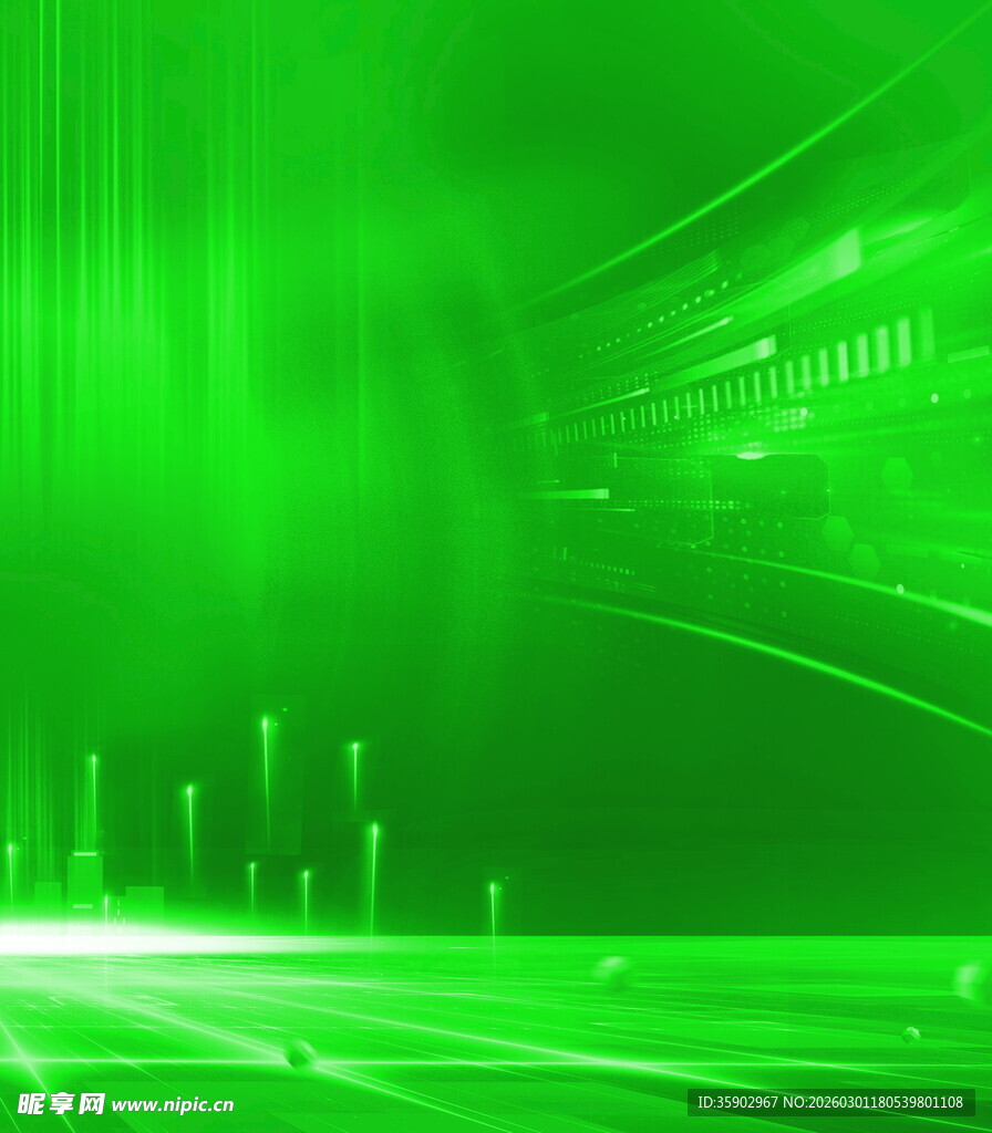 绿色科技感线条背景图