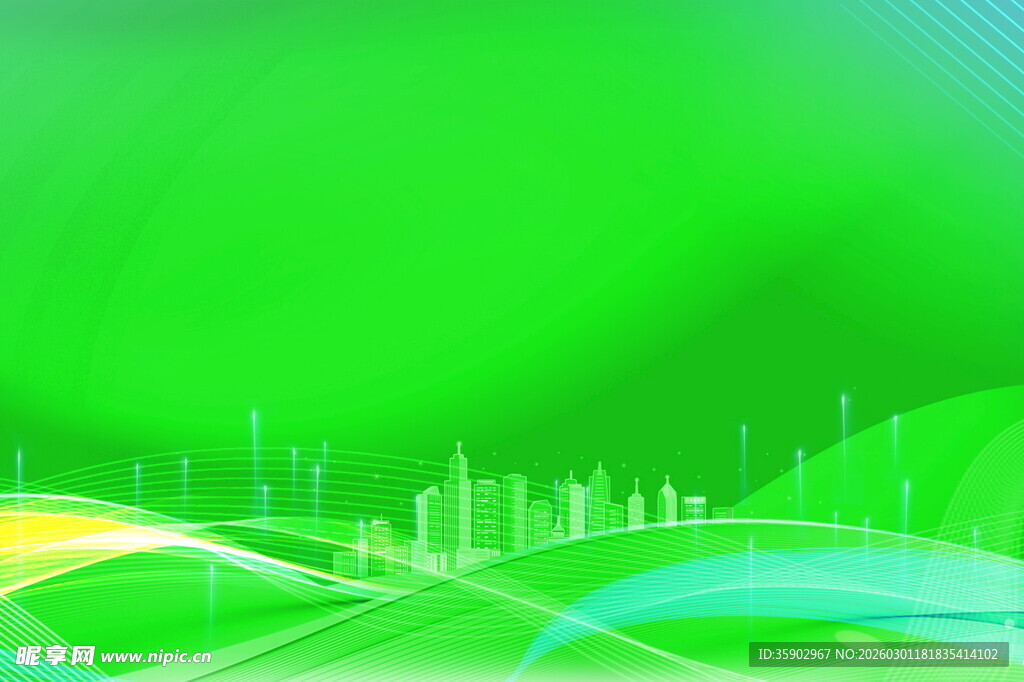 绿色动感线条背景图